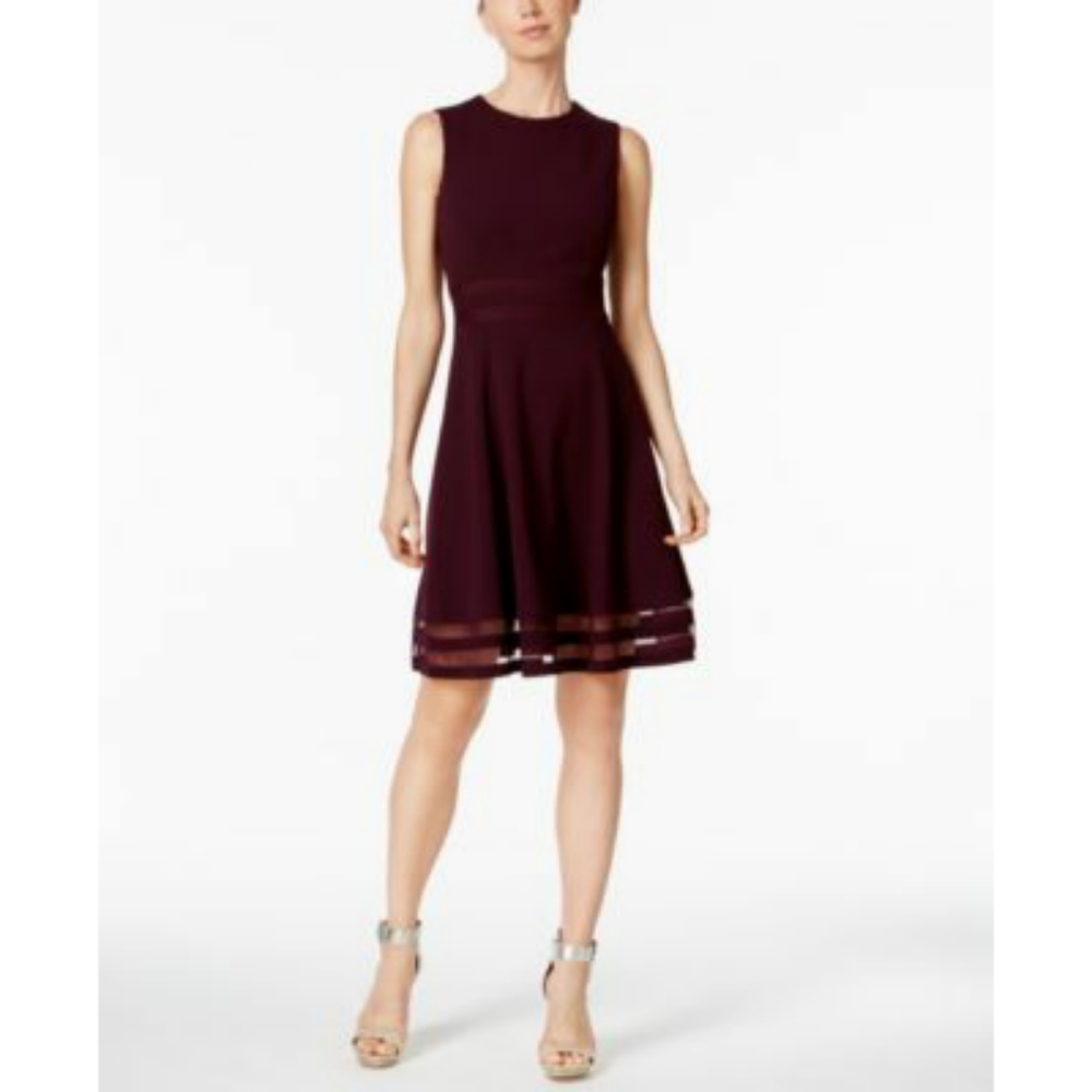 Calvin Klein Petite Velvet Illusion Fit F Aubergin